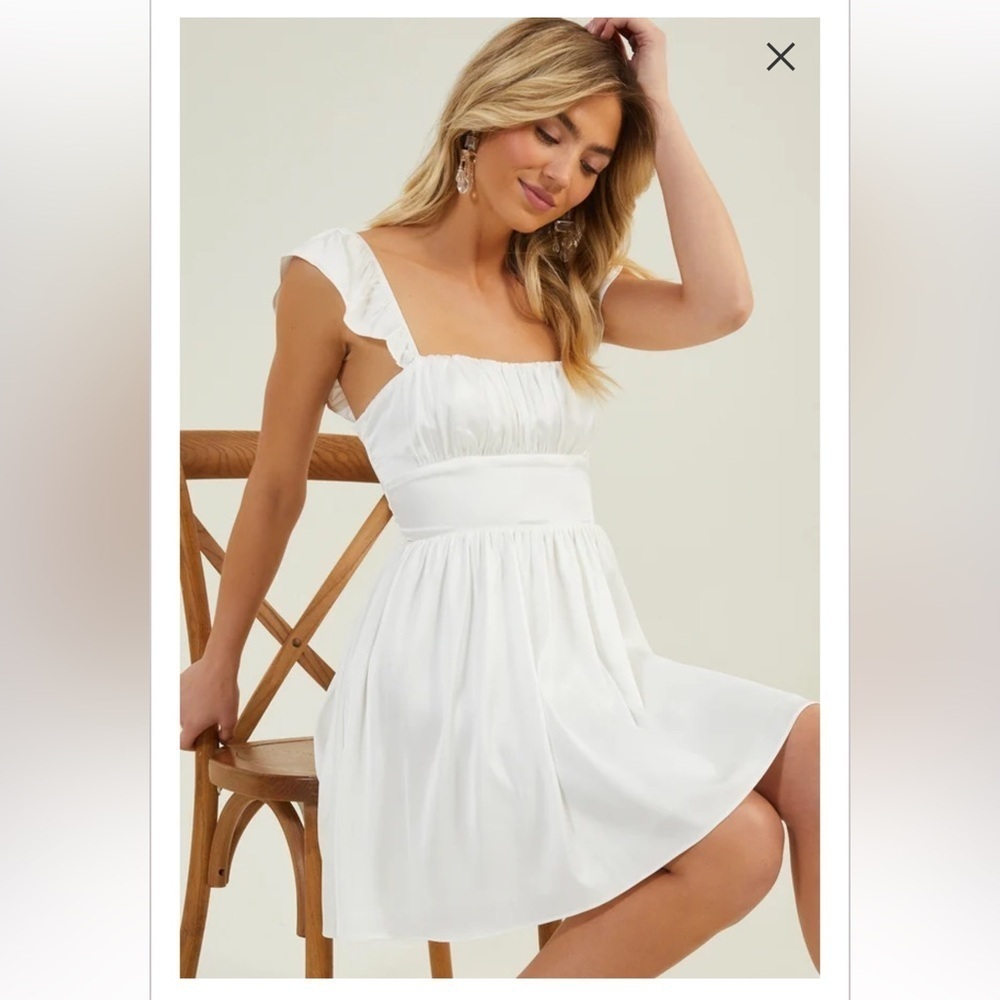 New with tags altard state greer satin dress in ivory